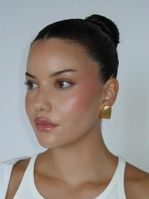 Striped Trapezoidal Earrings With Special Lines