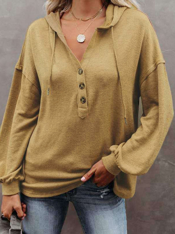 Anya Women's Cardigan Hoodie Casual Loose Solid Color Sweatshirt