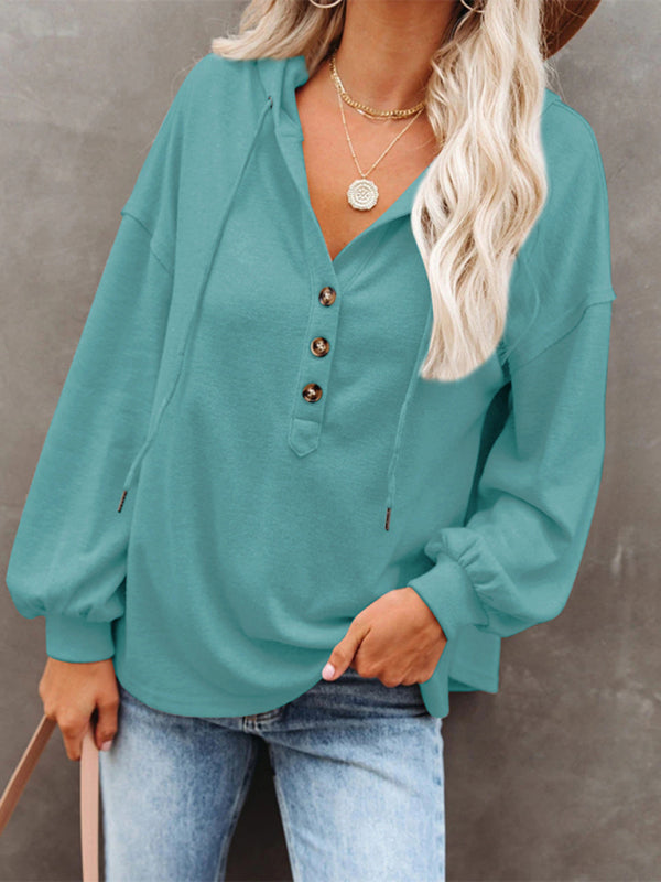 Anya Women's Cardigan Hoodie Casual Loose Solid Color Sweatshirt