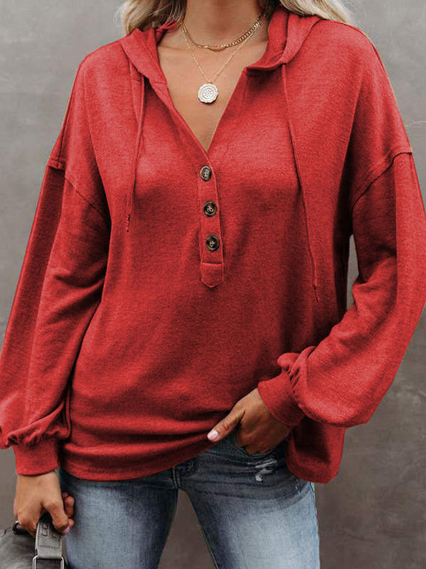 Anya Women's Cardigan Hoodie Casual Loose Solid Color Sweatshirt