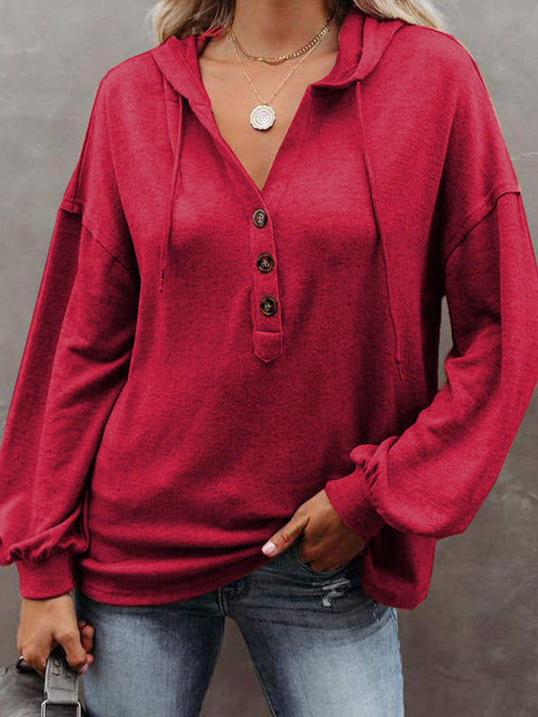 Anya Women's Cardigan Hoodie Casual Loose Solid Color Sweatshirt