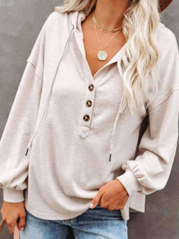Anya Women's Cardigan Hoodie Casual Loose Solid Color Sweatshirt