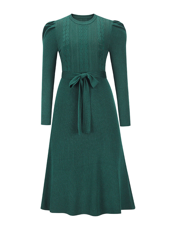 Nevaeh Women's Long Sleeve Cable Knit Sweater Dresses