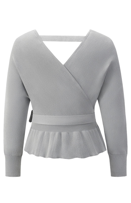 Leighton Women's Fashion Casual Mock Wrap Knit Sweater
