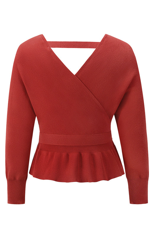 Leighton Women's Fashion Casual Mock Wrap Knit Sweater