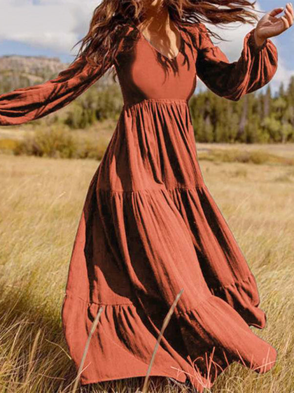 Bette Autumn Temperament Women'S Large Swing Dress