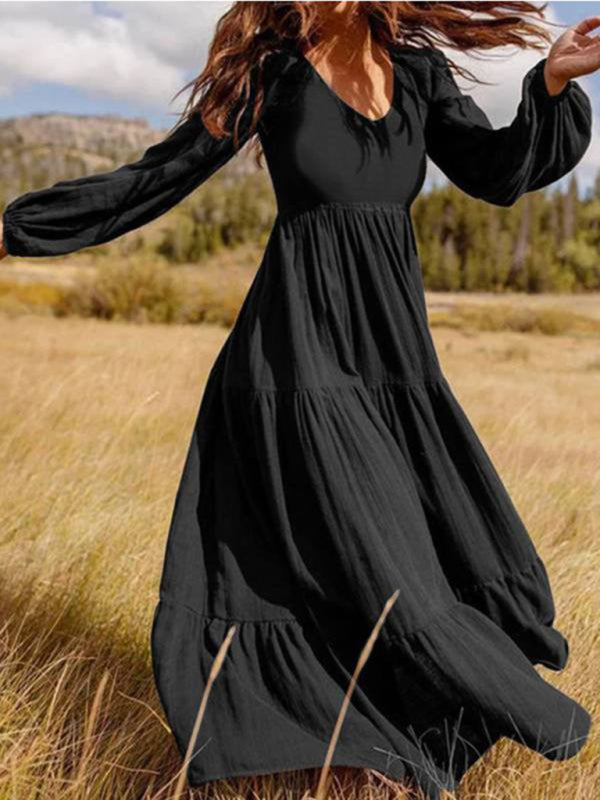 Bette Autumn Temperament Women'S Large Swing Dress