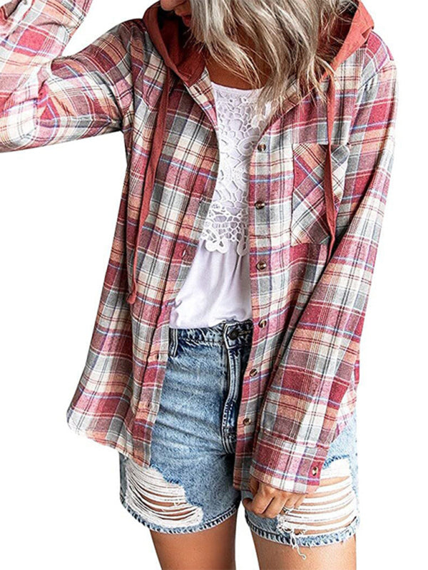Dianella Women's Hoodie Button-Down Casual Shirt Jacket