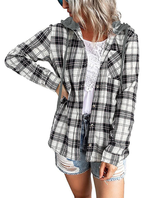 Dianella Women's Hoodie Button-Down Casual Shirt Jacket