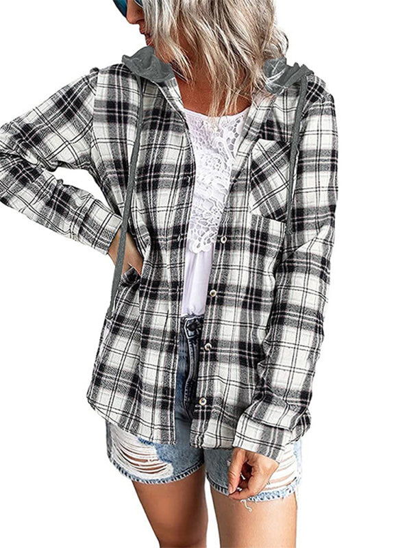 Dianella Women's Hoodie Button-Down Casual Shirt Jacket