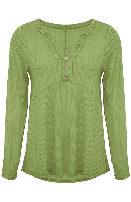 Liana V-Neck Long-Sleeved Loose Bottoming Shirt