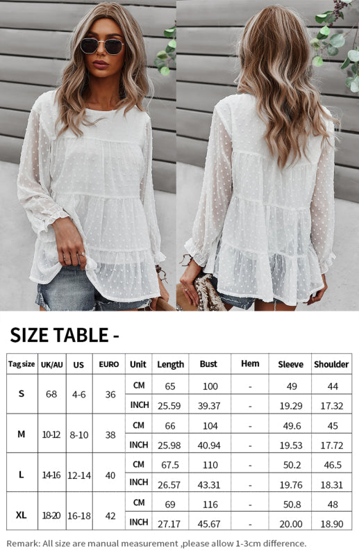 Darice Ladies Casual Round Neck Jacquard Top