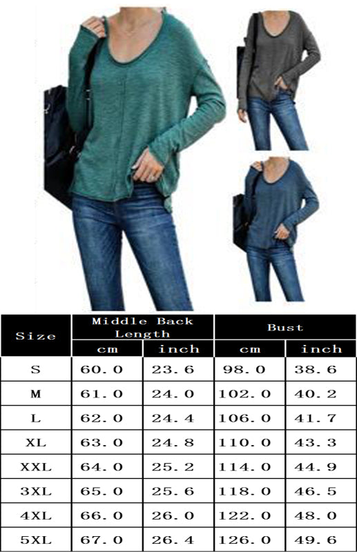 Delia Women's Casual V-Neck Long-Sleeved Top