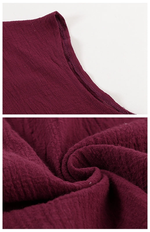 Ashlynn Linen Lapel Button Raglan Short Sleeve Shirt Curved Slit Hem Blouse