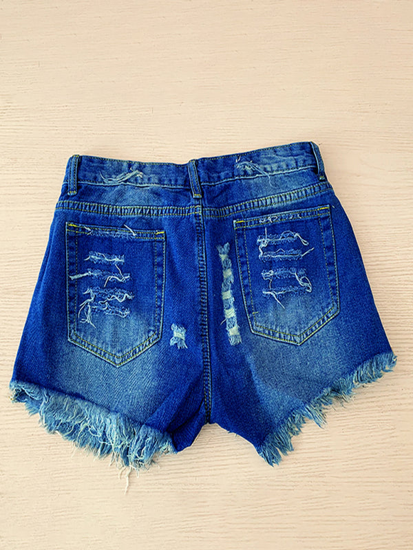 Lexie Women's American Flag Fringe Star Print Denim Shorts