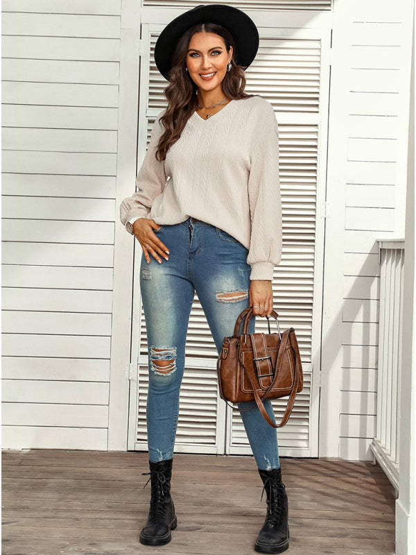 Carmella Women's Fashion Jacquard Sweater Top