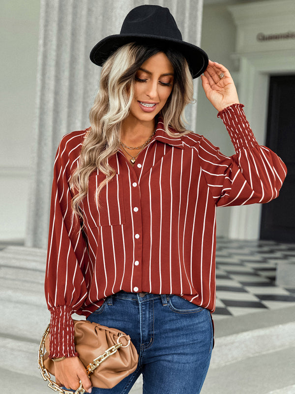Brisa Women's Striped Fashion Casual Loose Shirt