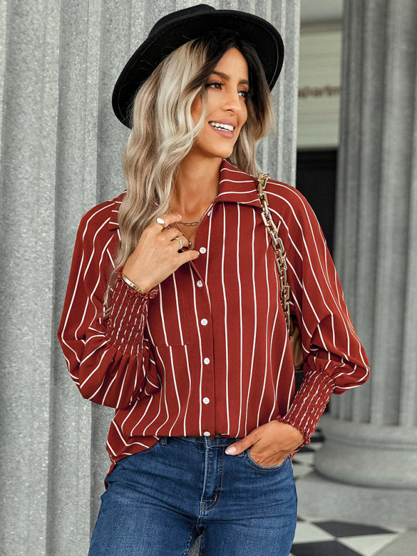 Brisa Women's Striped Fashion Casual Loose Shirt