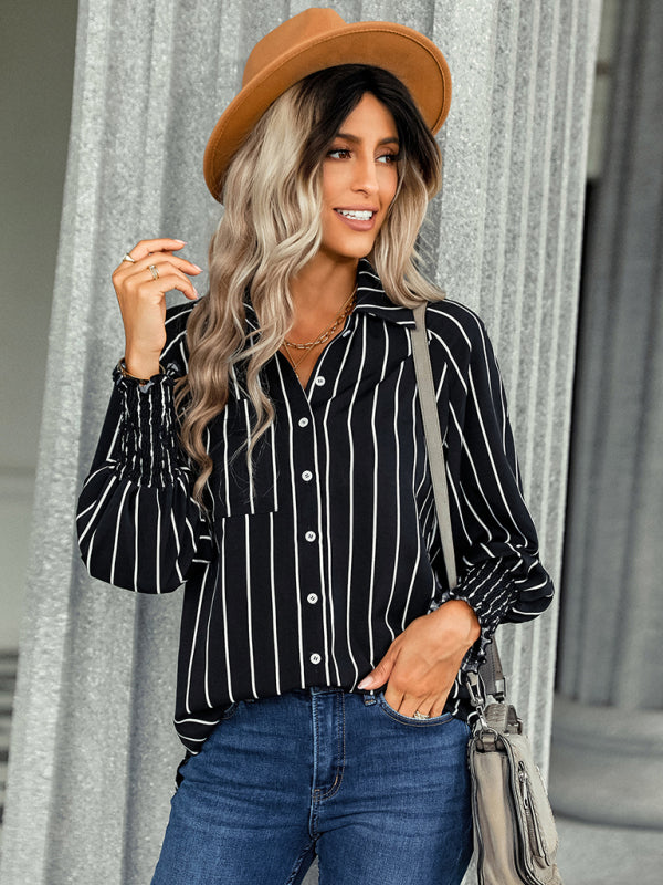 Brisa Women's Striped Fashion Casual Loose Shirt