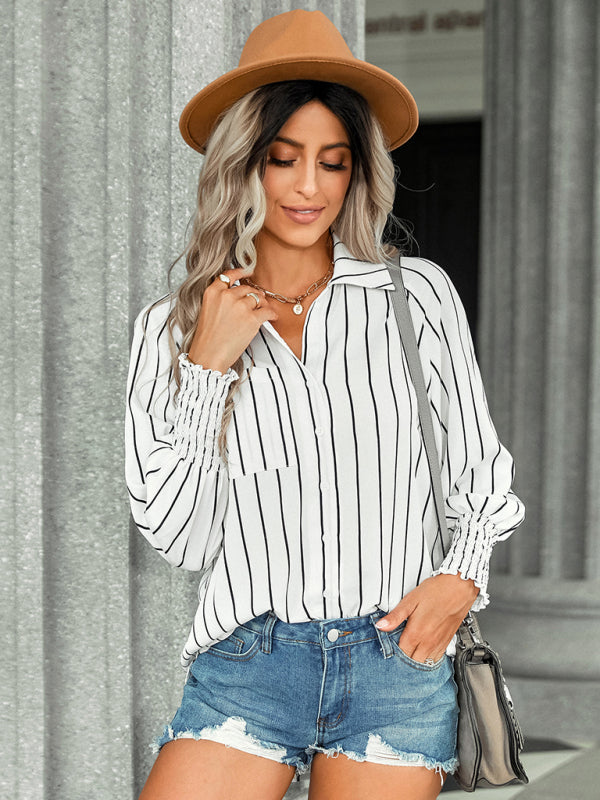 Brisa Women's Striped Fashion Casual Loose Shirt