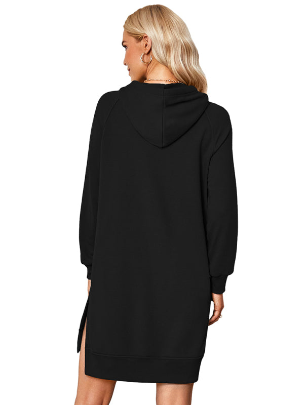 Brianne Women's Lettered Print Hooded Skirt Dress