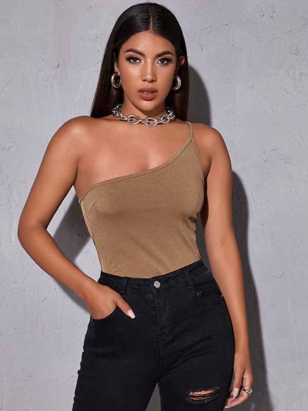 Noa Women's Sexy Cosmetic Strap Off-Shoulder Oblique Cross-Neck Jacket