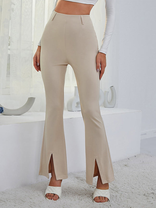 Elizabeth Women's horn high waist high waist thin split wide -leg pants