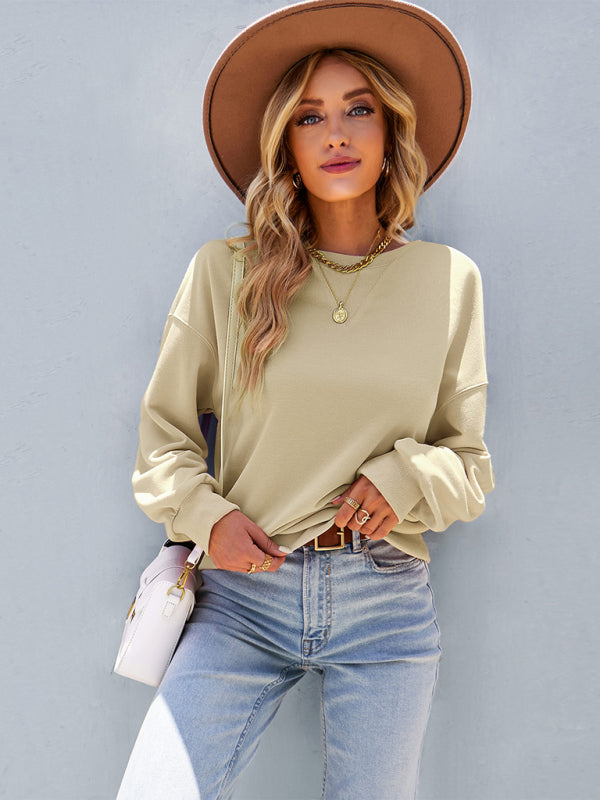 Lee Women's Solid Color High Elastic Loose Top