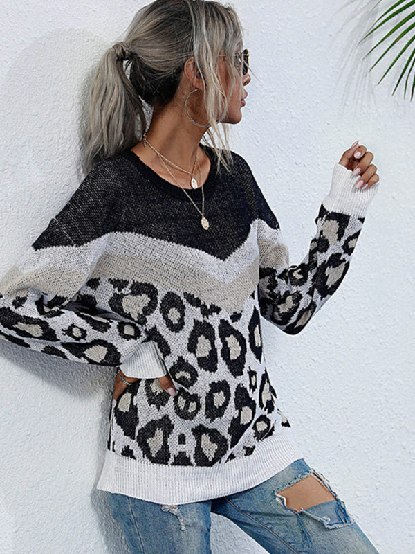 Danna Women's Loose European And American Mid-Length Round Neck Knitted Sweater
