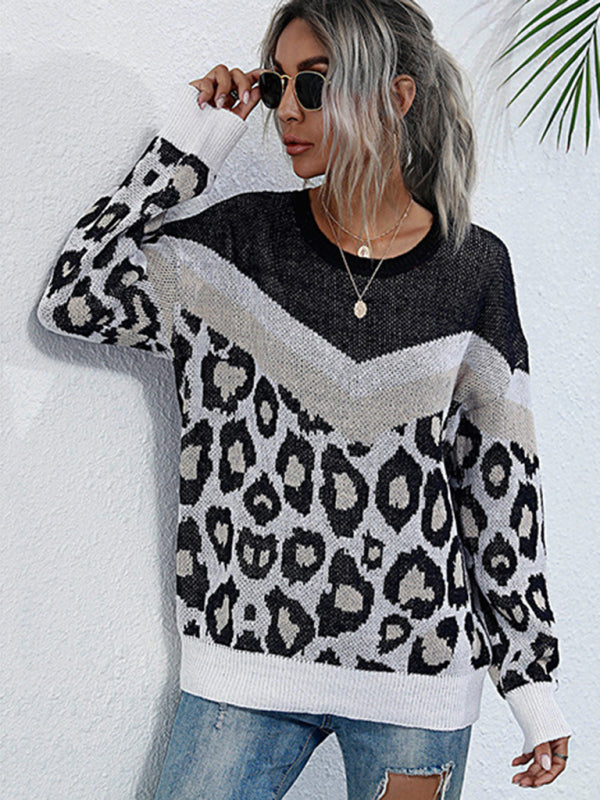 Danna Women's Loose European And American Mid-Length Round Neck Knitted Sweater