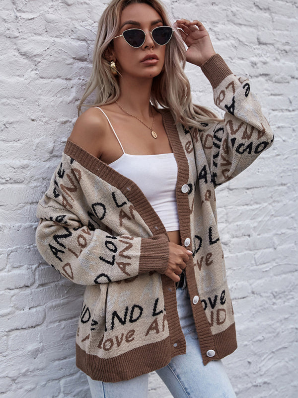 Juanita European And American Street Fashion Women's Long Sleeve Sweater Coat