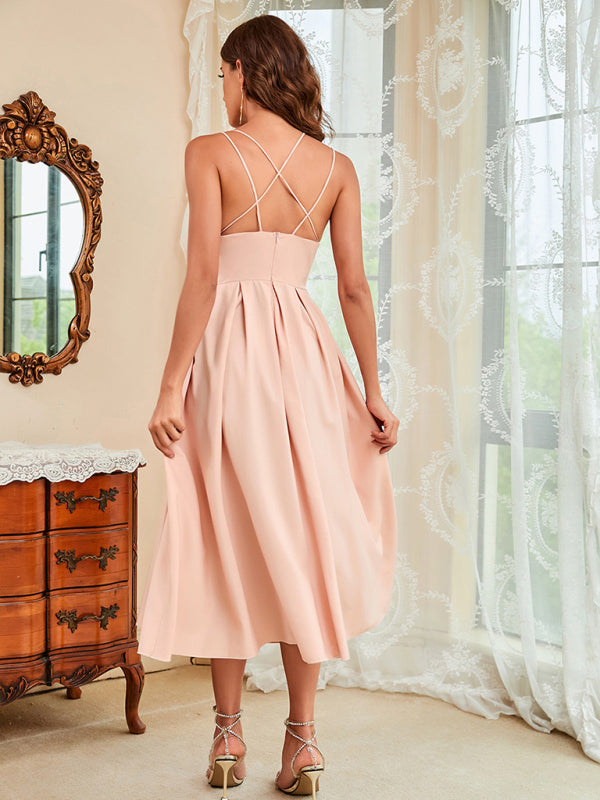 Estella Woman Spring And Summer New Suspenders Sexy Swing Dress
