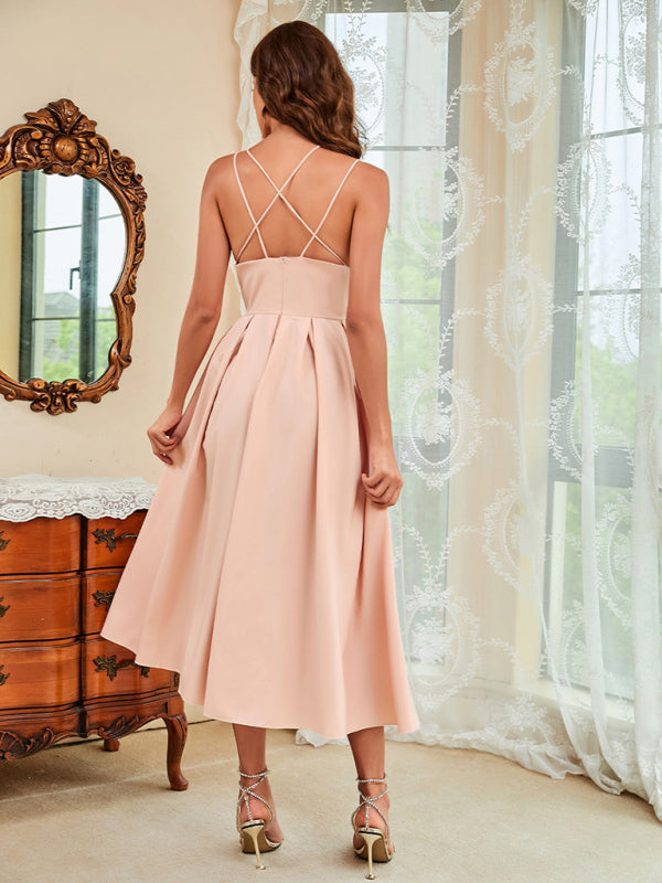 Estella Woman Spring And Summer New Suspenders Sexy Swing Dress
