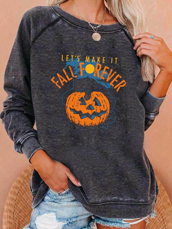 Ayanna Women Halloween Pumpkin Print Raglan Hoodie