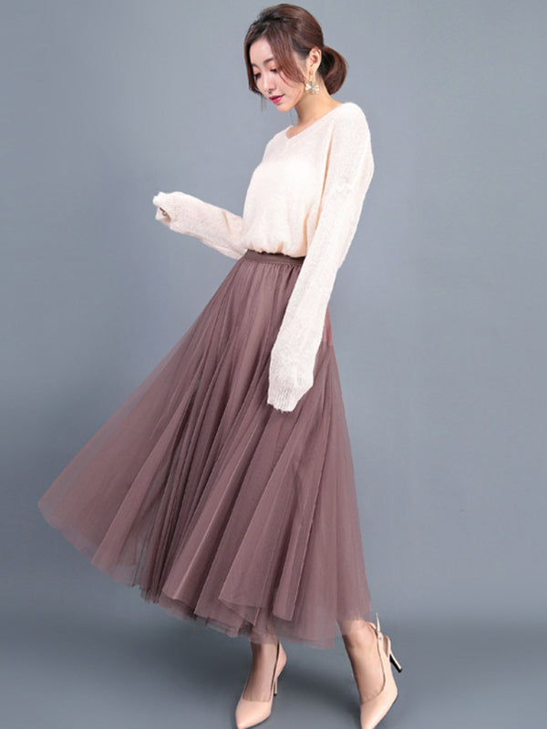 Alma Women's Chiffon Woven A-Line Skirt