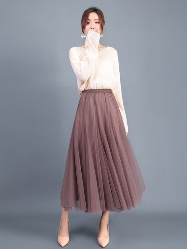 Alma Women's Chiffon Woven A-Line Skirt