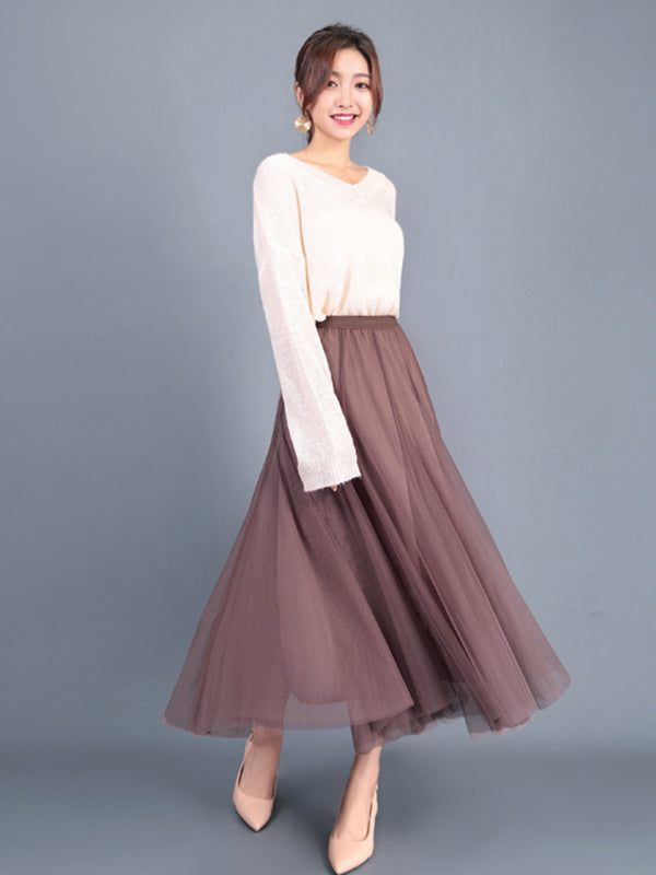 Alma Women's Chiffon Woven A-Line Skirt