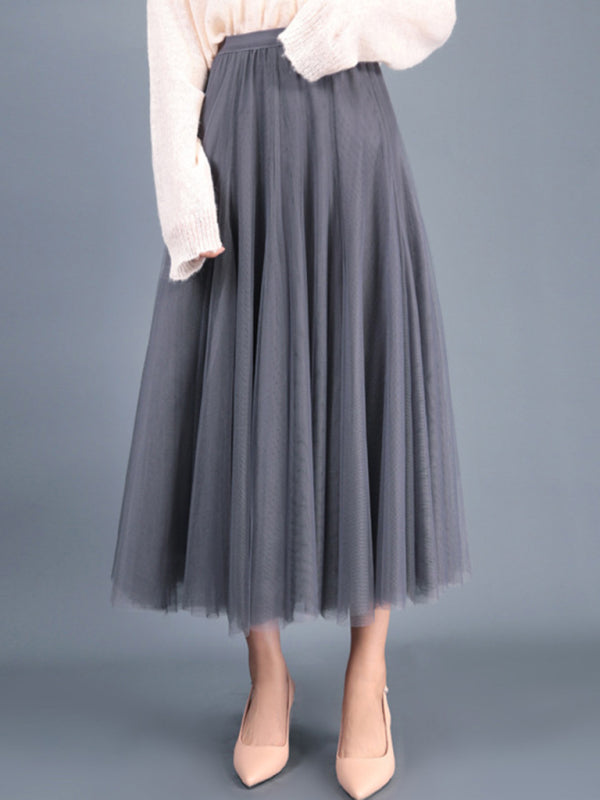 Alma Women's Chiffon Woven A-Line Skirt