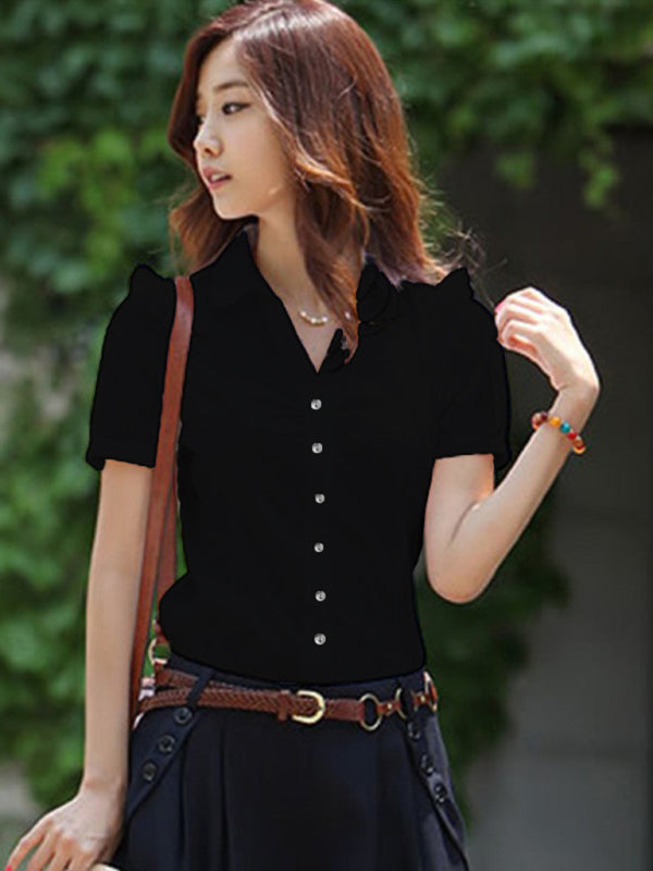 Goldie Women's Casual Short-Sleeved Shirt Professional Workwear