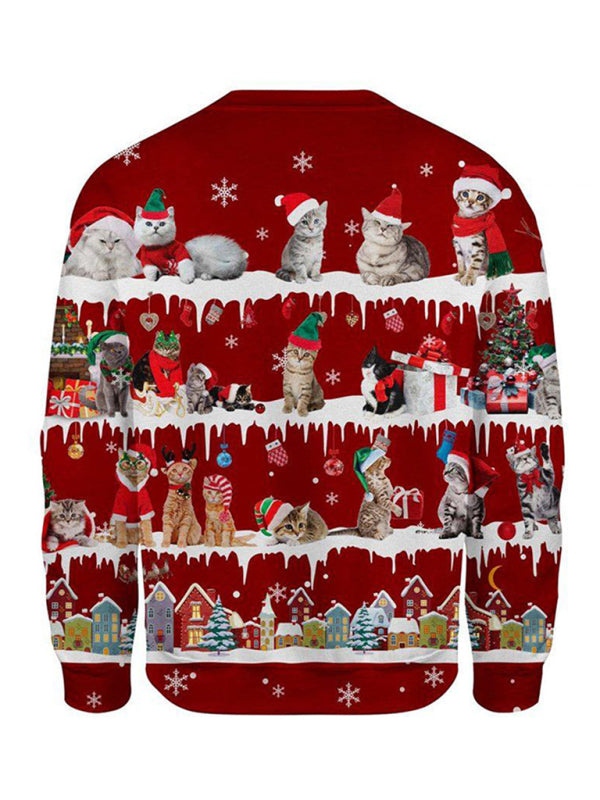 Lucille Women's Casual Top Crew Neck Print Christmas T-Shirt