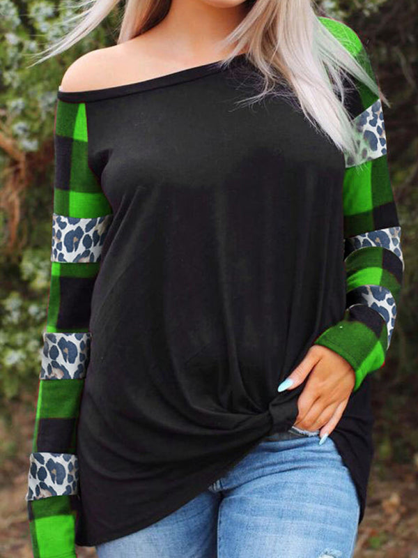 Maisie Women’s Patchwork Animal Print Knit Top