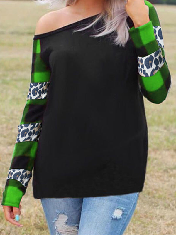 Maisie Women’s Patchwork Animal Print Knit Top