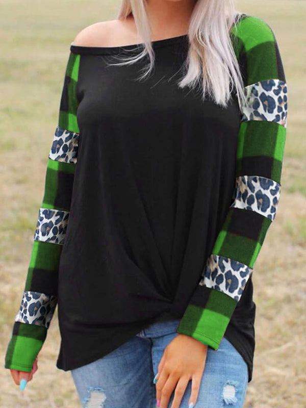 Maisie Women’s Patchwork Animal Print Knit Top