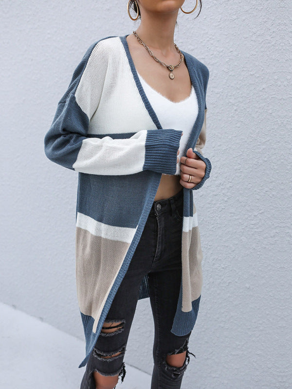 Aniyah Women's Color Blocking Knitted Cardigan