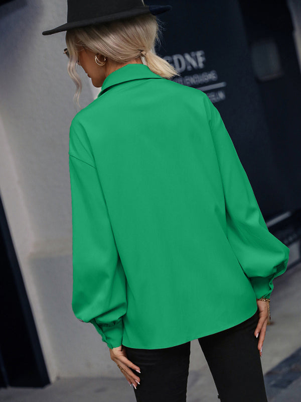 Jovita Relaxed Outer Wear And Casual Commuter Solid Shirt Top
