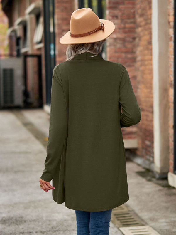 Lesley New Long Sleeve Solid Color Loose Cardigan Top Knitted Jacket