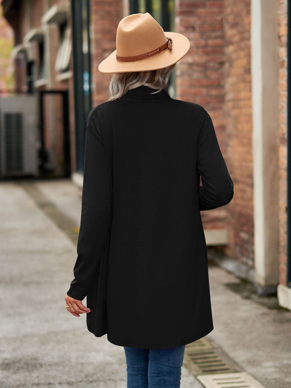 Lesley New Long Sleeve Solid Color Loose Cardigan Top Knitted Jacket
