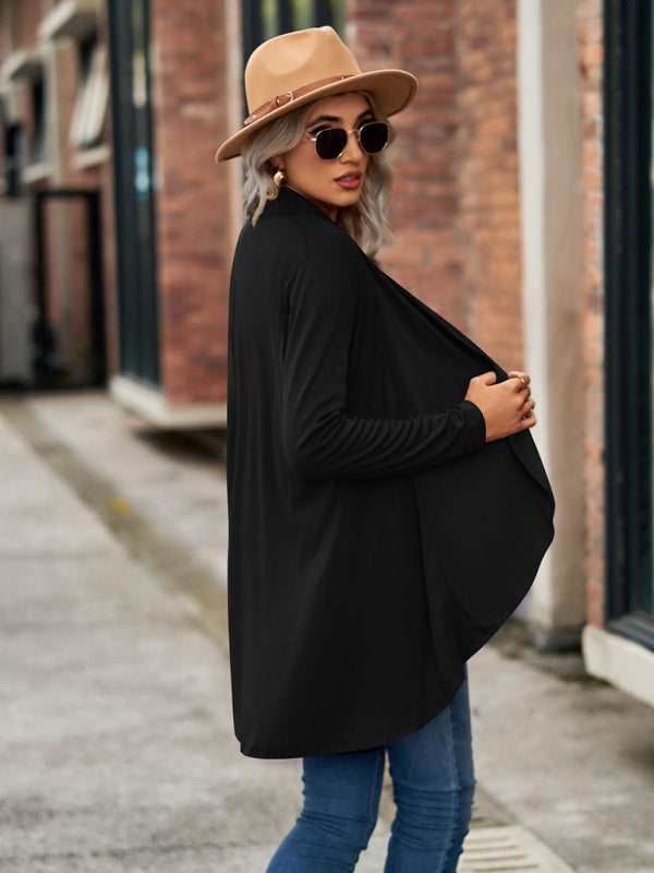 Lesley New Long Sleeve Solid Color Loose Cardigan Top Knitted Jacket