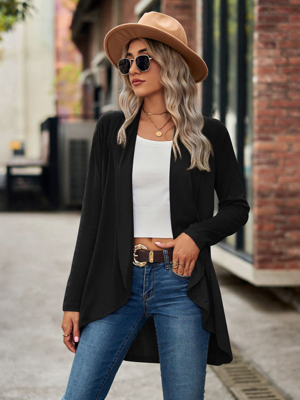 Lesley New Long Sleeve Solid Color Loose Cardigan Top Knitted Jacket