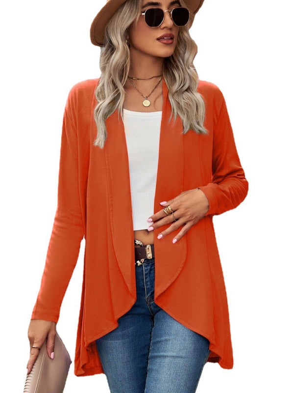 Lesley New Long Sleeve Solid Color Loose Cardigan Top Knitted Jacket